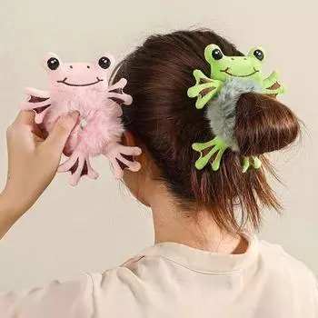 Милая резинка с изображением животных из мультфильмов для женщин и девочек, плюшевая резинка для волос Maruko, эластичное кольцо для волос, головной убор, детские аксессуары для волос