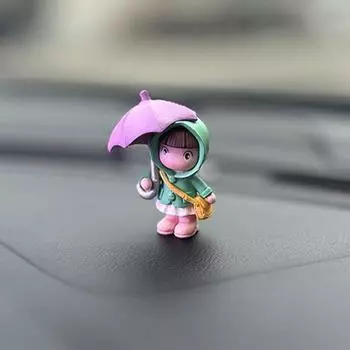 Милая резиновая кукла-зонтик для девочек, украшение для центральной консоли автомобиля, украшения для салона автомобиля, аксессуары жёлтый
