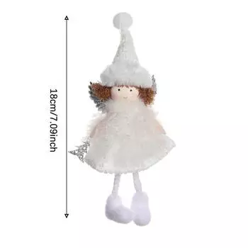 Милая рождественская кукла-ангел, подвесное украшение на елку, изысканный кавайный рождественский декор для домашнего декора, остроконечная шляпа, пушистая юбка, рождественская кукла-подвеска One Size