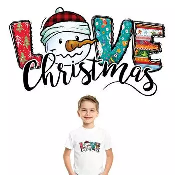 Милая рождественская наклейка, нашивка, моющаяся одежда, аппликация, термоклейкая передача, аксессуары «сделай сам», художественные ремесла, гладильные нашивки на одежде