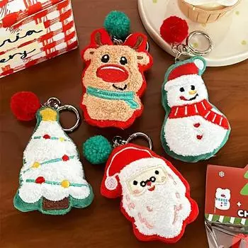 Милая рождественская плюшевая кукла-брелок, милый брелок для ключей, подвеска, сумка, подвесное украшение, маленькие подарки, рождественские украшения as the picture