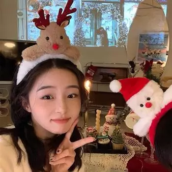 Милая рождественская повязка на голову в виде лося, женская заколка для волос в виде рогов пряничного человечка, повязка на голову для мытья лица, осенние и зимние плюшевые аксессуары для волос, головной убор