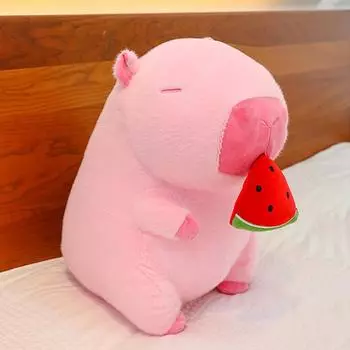 Милая розовая арбузная капибара, плюшевая игрушка-кукла, имитация животного, капибара, пушистая мягкая кукла, подарок на день рождения ребенка 25cm