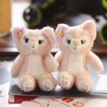 Милая розовая лиса маленькая подвеска плюшевая кукла маленькая лиса сумка подвесной брелок Picture