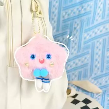 Милая розовая плюшевая кукла-игрушка в виде звезды, милая брелок для ключей, сумка, подвеска, мягкая игрушка, украшение для комнаты в виде звезды, брелок для автомобиля, аксессуар, девчачье сердце, подарок розовый