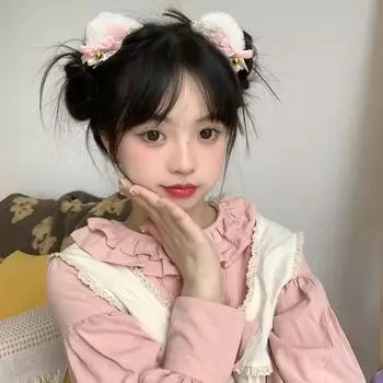Милая розовая заколка для волос из меха ягненка, медвежьи ушки для девочек, пара кошачьих ушей, колокольчик, трехмерная заколка в виде утконоса, заколка для края