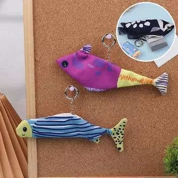 Милая рыбка брелок кошелек для монет тропическая рыбка брелок сумка для хранения наушников забавная сумка для волос на ногу кулон подарок паре as the picture