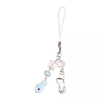 Милая рыбка и сердце брелок-подвеска элегантная цепочка для телефона стильный шарм для сумки модное украшение для кошелька с ключами от машины A