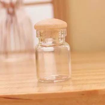 Милая съемная деревянная крышка фотореквизит очаровательный 1:12 Кукольный домик Миниатюрный стеклянный флакончик для хранения цветов Микро Ландшафт Модель резервуара для хранения S