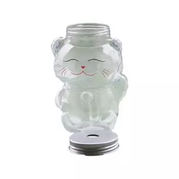 Милая счастливая кошка бутылка для воды прозрачная бутылка для сока бутылка для молока чай бутылка для кофе сок стакан для питья