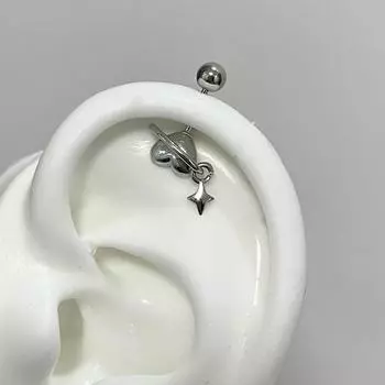 Милая серебряная гвоздь для ушной косточки Love Planet для женщин, уникальная маленькая серьга для пирсинга, кулон, ювелирные изделия, аксессуары, подарки
