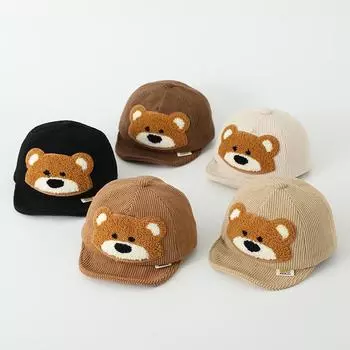 Милая шапка-медведь осенняя шапка вельветовая шляпа с мягкими полями для мальчиков и девочек 6-18 месяцев (44-48cm) Recommended 5-24 months