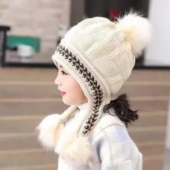 Милая шапка принцессы для девочки, теплая флисовая шапка с ушками для малышей, шерстяная шапка, детская шапка, новинка, осень и зима, оптовая продажа