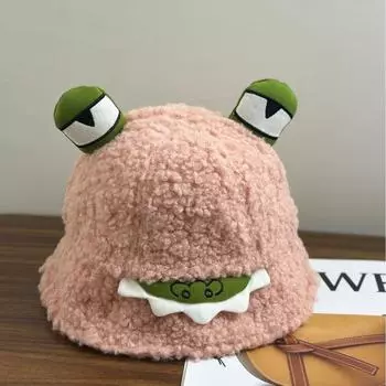 Милая шапка рыбака-лягушки, детская мультяшная забавная термошапка, мужская осенне-зимняя новая модная универсальная шапка для бассейна M56-58cm зелёный