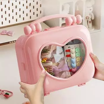 Милая шкатулка для хранения заколок Милая шкатулка для украшений для девочек Коробка для хранения детских аксессуаров для волос Коробка для хранения игрушек Хранение ювелирных изделий one size