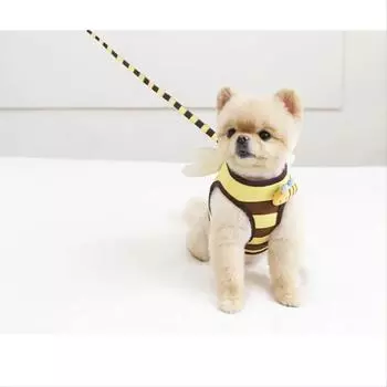 Милая шлейка и поводок в форме маленькой пчелки для собак и кошек — идеально подходит для приключений на свежем воздухе и прогулок S-1.5-3KG