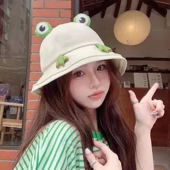Милая шляпа-лягушка для женщин на весну и лето, универсальная шляпа рыбака для путешествий родителей с детьми, солнцезащитная шляпа от солнца, высококачественная шляпа с изображением мультяшного персонажа