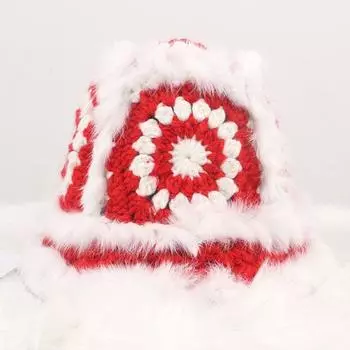 Милая шляпа рыбака из кроличьего пуха, женская, простая зимняя вязаная шапка для улицы Red-Style B