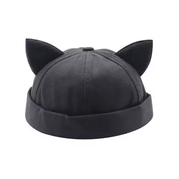 Милая шляпа, универсальная шляпа Melon Skin, женская летняя шляпа без полей с куполом One Size чёрный