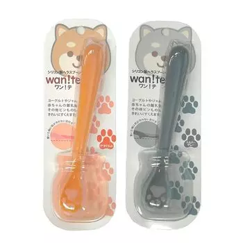 Милая силиконовая ложка с мотивом собаки и кошки, цвет: серебристый!те (абрикосовый и серый)