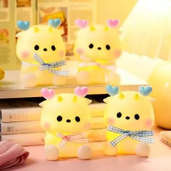 Милая силиконовая мультяшная лампа светодиодный ночник мягкий свет без мерцания на батарейках прикроватная лампа украшение стола C