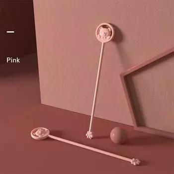 Милая силиконовая палочка-смеситель с удлиненной мультяшной ручкой, детская палочка для перемешивания с датчиком температуры для бутылочки с сухим молоком синий