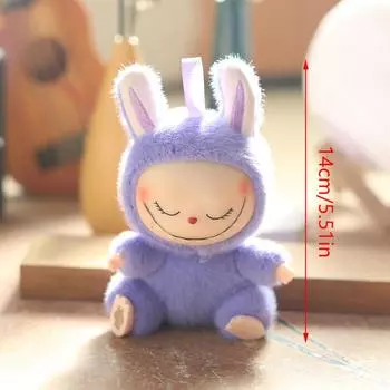 Милая силиконовая плюшевая кукла Лабубу, мягкая игрушка, брелок, подвеска, сумка, подвесной брелок, трендовый рюкзак, декоративный подарок кофейный