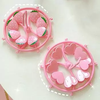 Милая симпатичная клубничная сушилка для одежды, вешалка, ветрозащитная вешалка для сушки носков и нижнего белья, бытовая вешалка для хранения белья в форме сердца для дома A