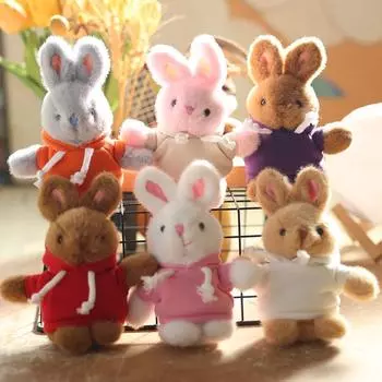 Милая симпатичная толстовка с кроликом, кулон, плюшевая игрушка, кукла, мультяшная сумка, подвесной брелок, кукла, кукла 15cm lm sweater random