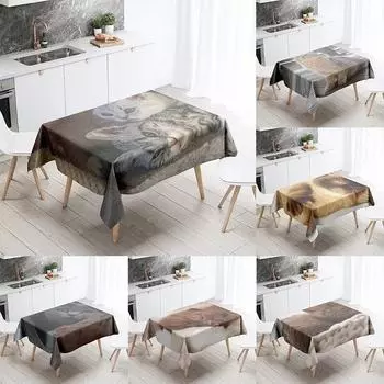 Милая скатерть с котенком, противообрастающая и водонепроницаемая прямоугольная кухонная обеденная скатерть для украшения дома 40x70cm