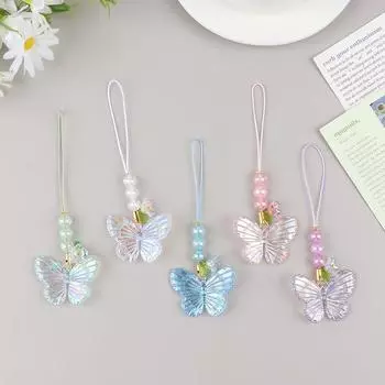 Милая сладкая бабочка кулон телефон шнурок сотовый телефон чехол ремешок для девочек телефон цепи автомобильный брелок розовый