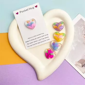 Милая смоляная цветная цветочная открытка в форме сердца с благословением 5 шт. One Size