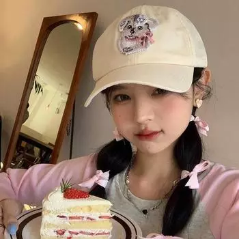 Милая собачка ремонт ~ Мягкая бейсболка с верхом для детей, весна-лето, защита от солнца, большая окружность головы, показывающая лицо, маленькая вышитая кепка Adjustable - Dog Repair Baseball Cap бежевый
