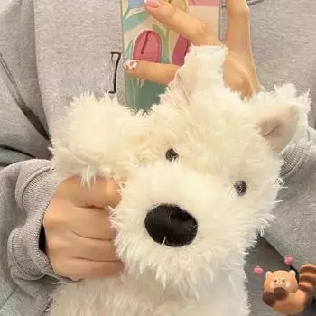 Милая собачка Вест-Хайленда, утешительная кукла, подушка для сна, плюшевая игрушка, кукла-исцеление, подарок на день рождения для мужчин и женщин 22cm