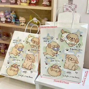 Милая собака бумажный пакет сумка хозяйственная сумка упаковочная сумка подарочный пакет сумка для хранения подарочная упаковка A4