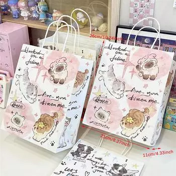 Милая собака бумажный пакет сумка хозяйственная сумка упаковочная сумка подарочный пакет сумка для хранения подарочная упаковка A2