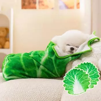 Милая собака капуста смешное фланелевое одеяло кошка зимнее теплое одеяло бишон тедди универсальный для маленьких собак M 85*85cm