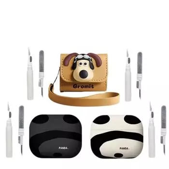 Милая собака, подходящая для защитного чехла AirPods 4-го поколения с набором для чистки защитного чехла для наушников Apple Щеточка для чистки For Airpods4