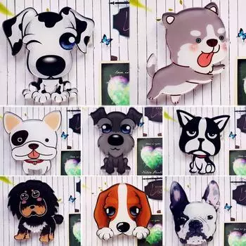 Милая собака, популярный мультфильм, украшение для дома, 4-5 см, магнитная наклейка, акриловый магнит на холодильник, поставка C
