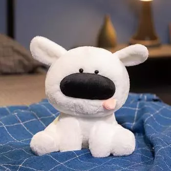 Милая собака с большим носом и высунутым языком, плюшевая игрушка, кукла, щенок, собака, кукла, детская спящая кукла, подушка, подарок 24cm