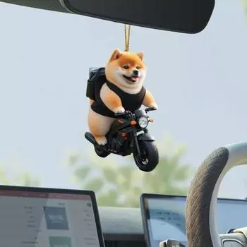 Милая собака зеркало заднего вида подвеска акриловый автомобильный интерьер украшение причудливый шарм