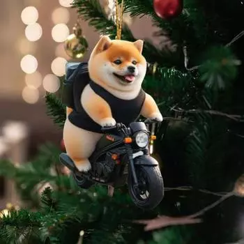 Милая собака зеркало заднего вида подвеска акриловый автомобильный интерьер украшение автомобиля причудливый шарм для дома и улицы рождественская елка дверь окно забор ветка подарок Dog