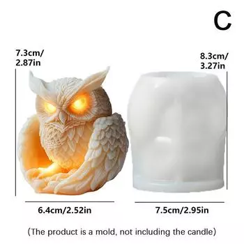 Милая Сова Свеча Силиконовая Форма Животное Сова Силиконовая Форма Сова Бетонная Форма Гипсовая Форма Совы Формы Для Торта Рождественский Подарок