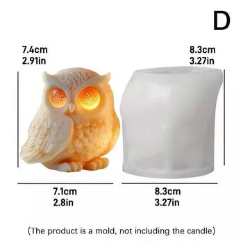 Милая Сова Свеча Силиконовая Форма Животное Сова Силиконовая Форма Сова Бетонная Форма Гипсовая Форма Совы Формы Для Торта Рождественский Подарок