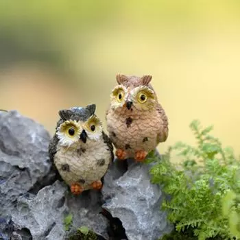 Милая сова животное миниатюрный горшок пейзажный декор сад бонсай кукольный домик орнамент