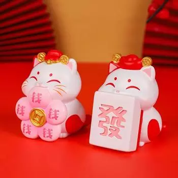 Милая статуэтка кошки, приносящей удачу и богатство, в китайском стиле, мини-скульптура кошки, статуэтка кошки, приносящей удачу, детские игрушки Style 3
