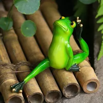 Милая статуэтка лягушки-йоги, миниатюры из смолы, фигурки, поделки, скульптуры животных, домашняя страница Style 2