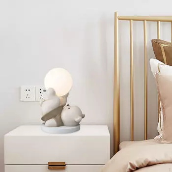 Милая статуэтка медведя USB зарядка ночник настольное украшение для детей взрослых Brown