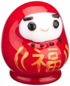 Милая стеклянная статуэтка ручной работы Lucky Daruma CYK495 (красный)