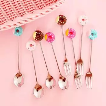 Милая столовая посуда для мороженого, торта, десерта, кофейная посуда, вилка для фруктов, ложка для размешивания, чайная ложка, кофейная ложка Coffee Spoon